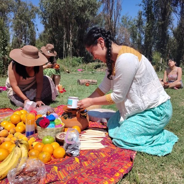Ceremonia de cacao en una chinampa en Xochimilco